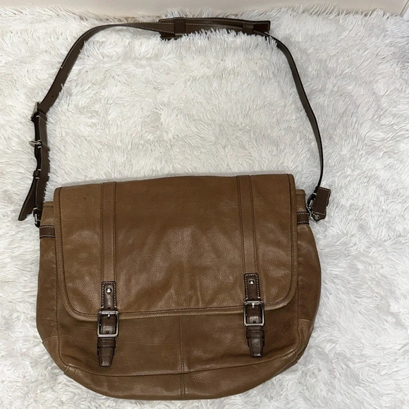Coach Houston Med Messenger/ computer 
Briefcase Bag-Vintage Leather! MSRP 498 - Picture 1 of 12